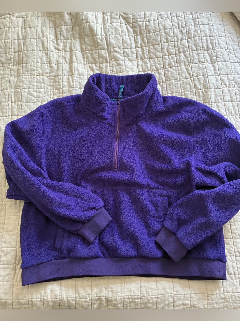 Women's Purple Half-Zip Fleece Utility Jacket